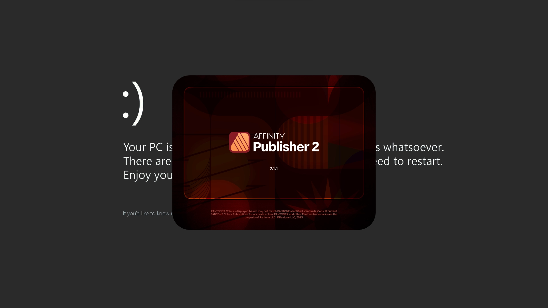 Affinity Publisher の起動画面